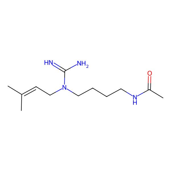 2D Structure of N-[4-[carbamimidoyl(3-methylbut-2-enyl)amino]butyl]acetamide