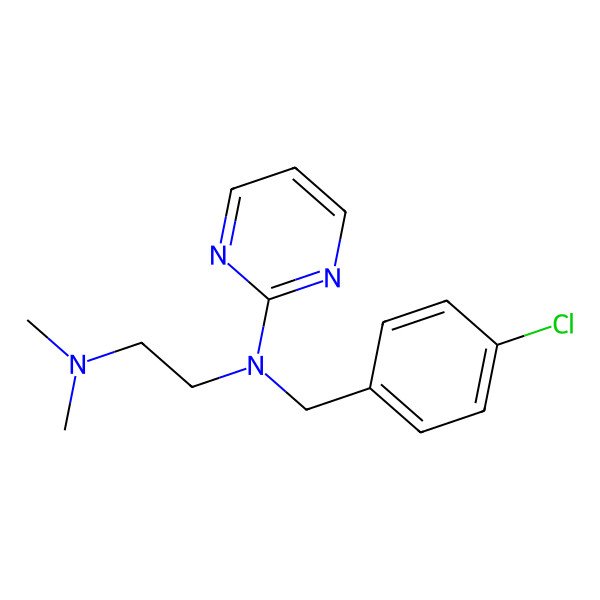2D Structure of N'-[(4-chlorophenyl)methyl]-N,N-dimethyl-N'-pyrimidin-2-ylethane-1,2-diamine