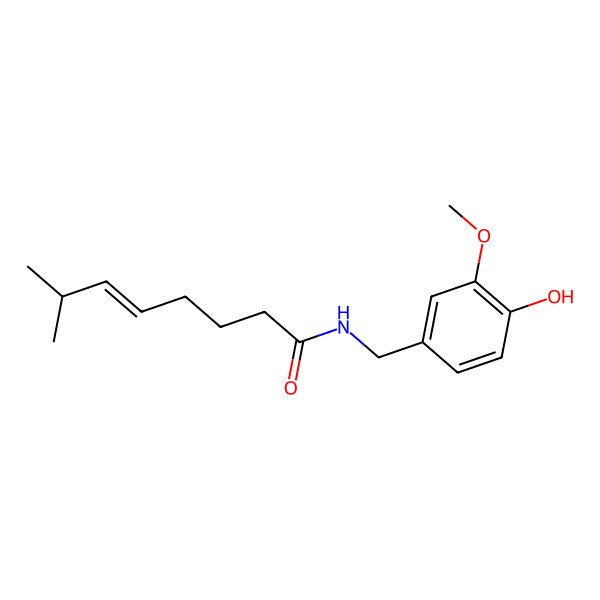 2D Structure of N-[(4-hydroxy-3-methoxyphenyl)methyl]-7-methyloct-5-enamide