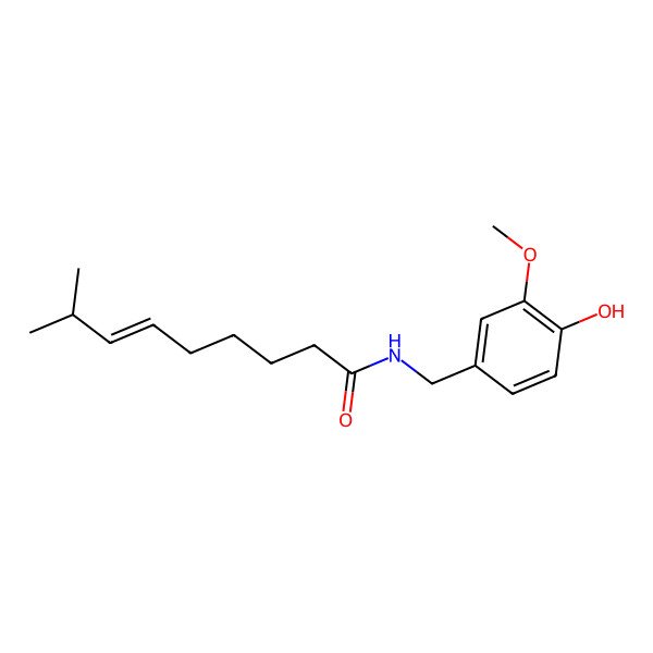 2D Structure of N-[(4-Hydroxy-3-methoxyphenyl)methyl]-8-methyl-6-nonenamide