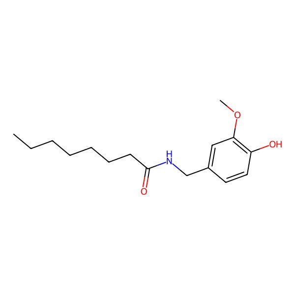2D Structure of N-[(4-hydroxy-3-methoxyphenyl)methyl]octanamide