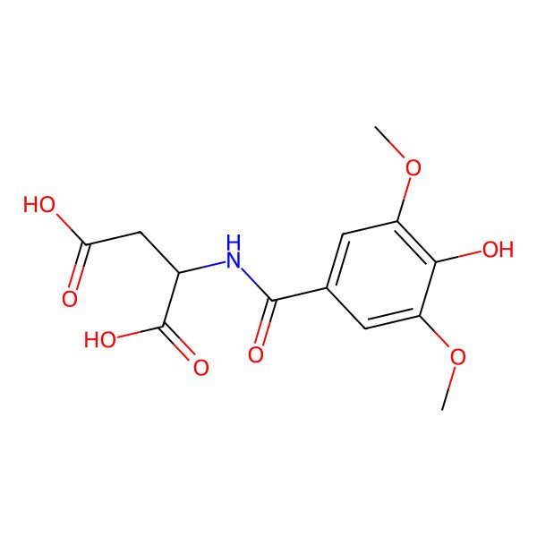 2D Structure of N-(4-hydroxy-3,5-dimethoxybenzoyl)aspartic acid