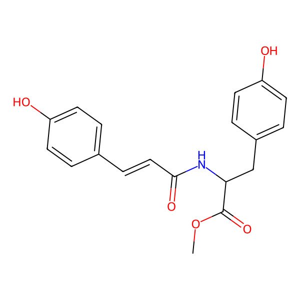 2D Structure of N-[4'-hydroxy-(E)-cinnamoyl]-L-tyrosine methyl ester