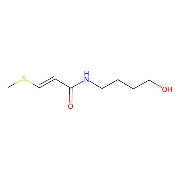 2D Structure of N-(4-hydroxybutyl)-3-methylsulfanylprop-2-enamide 2D Structure of N-(4-hydroxybutyl)-3-methylsulfanylprop-2-enamide