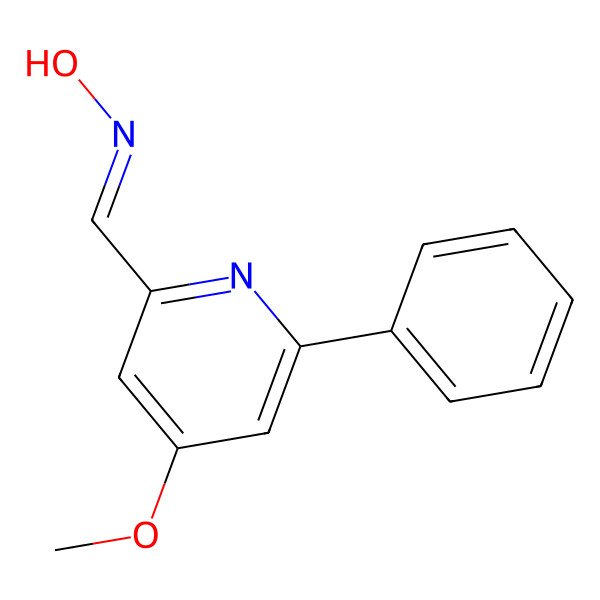 2D Structure of N-[(4-methoxy-6-phenyl-2-pyridinyl)methylidene]hydroxylamine