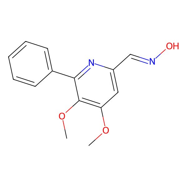 2D Structure of N-[(4,5-dimethoxy-6-phenyl-2-pyridinyl)methylidene]hydroxylamine