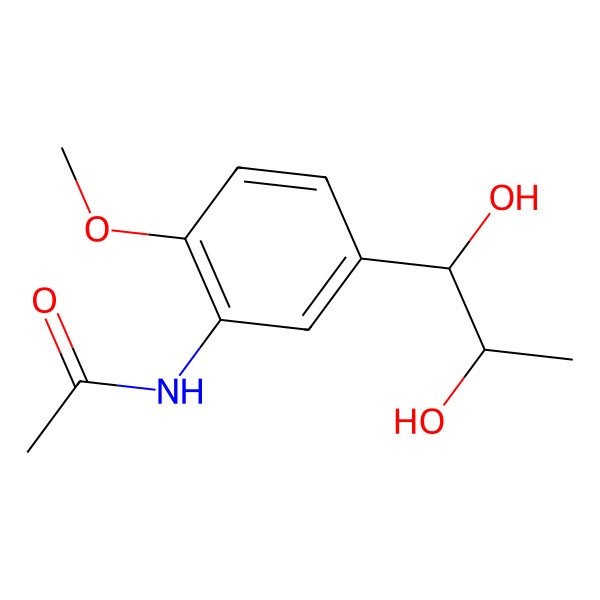2D Structure of N-[5-(1,2-dihydroxypropyl)-2-methoxyphenyl]acetamide