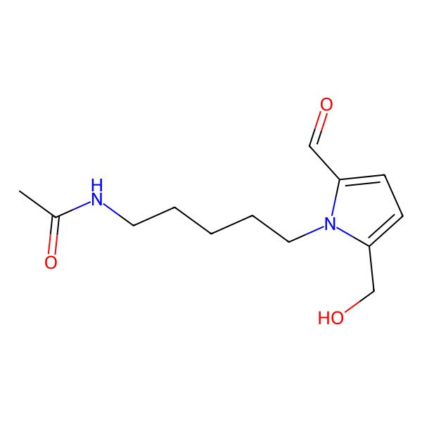2D Structure of N-(5-(2-formyl-5-hydroxymethyl-pyrrol-1-yl)-pentyl)-acetamide