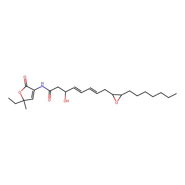2D Structure of N-(5-ethyl-5-methyl-2-oxofuran-3-yl)-8-(3-heptyloxiran-2-yl)-3-hydroxyocta-4,6-dienamide