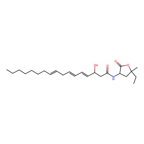 2D Structure of N-(5-ethyl-5-methyl-2-oxooxolan-3-yl)-3-hydroxyheptadeca-4,6,9-trienamide