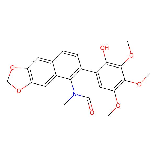2D Structure of N-[6-(2-hydroxy-3,4,5-trimethoxyphenyl)benzo[f][1,3]benzodioxol-5-yl]-N-methylformamide