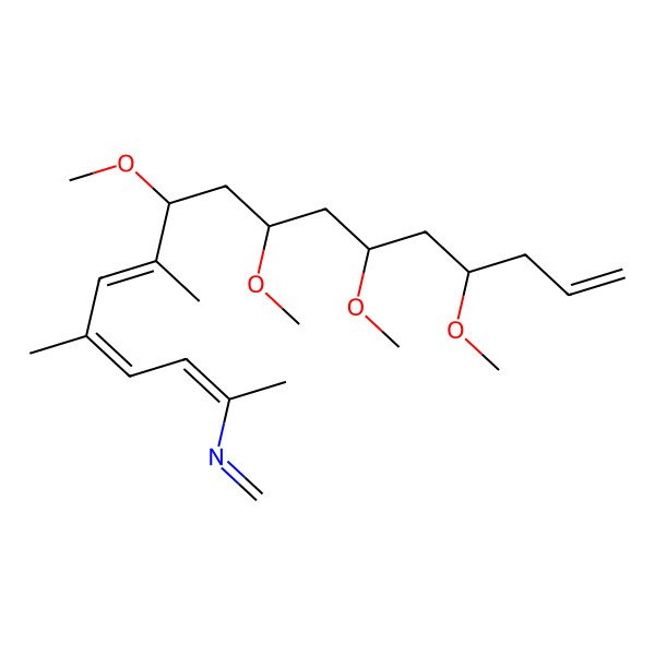 2D Structure of N-(8,10,12,14-tetramethoxy-5,7-dimethylheptadeca-2,4,6,16-tetraen-2-yl)methanimine