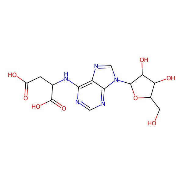 2D Structure of N-(9-Pentofuranosyl-9H-purin-6-yl)aspartic acid