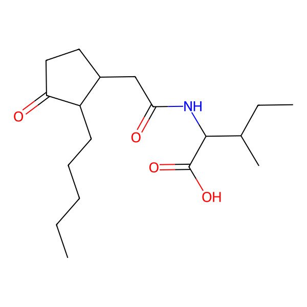 2D Structure of N-<9,10-dihydro-7-iso-jasmonoyl>-(S)-isoleucine