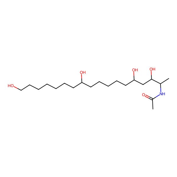2D Structure of N-acetyl-3,5,11,18-tetrahydroxyoctadecyl-2-amine