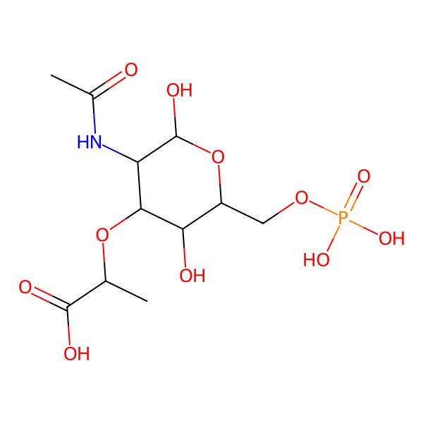 2D Structure of N-acetyl-beta-muramic acid 6-phosphate