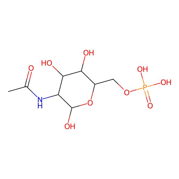 2D Structure of N-acetylglucosamine 6-phosphate