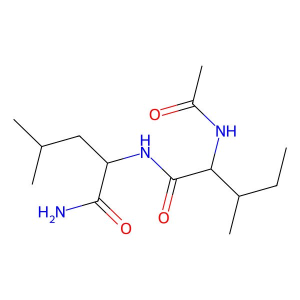 2D Structure of N-acetyl-L-isoleucine-L-leucinamide
