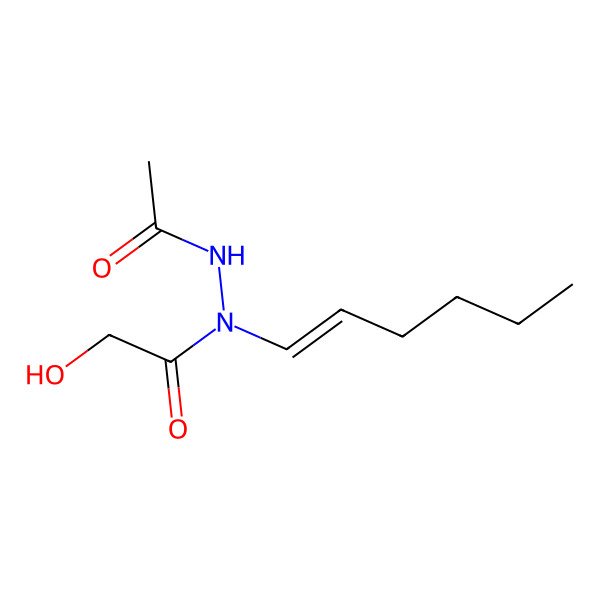2D Structure of N'-acetyl-N-[(E)-hex-1-enyl]-2-hydroxyacetohydrazide