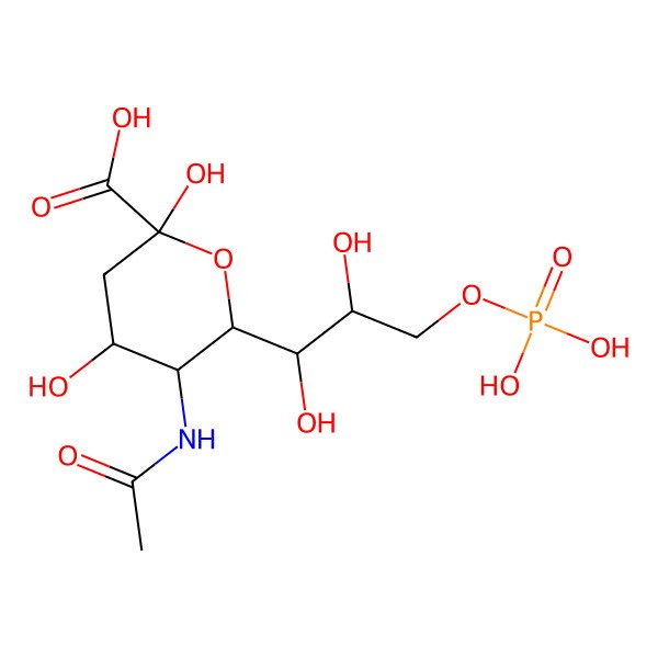 2D Structure of 5-N-Acetyl-9-O-phospho-neuraminic acid