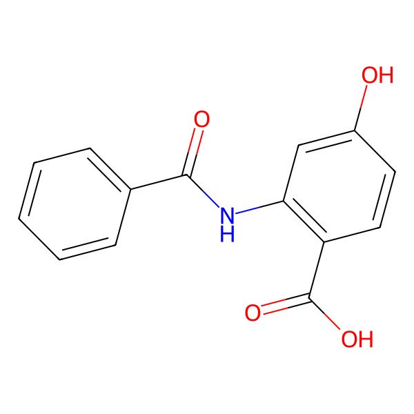 2D Structure of N-benzoyl-4-hydroxyanthranilic acid