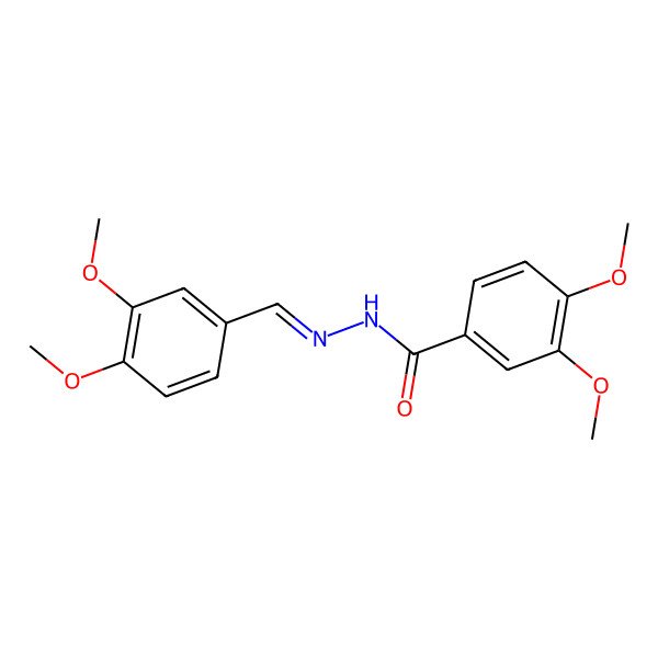 2D Structure of N'-[(E)-(3,4-dimethoxyphenyl)methylidene]-3,4-dimethoxybenzohydrazide
