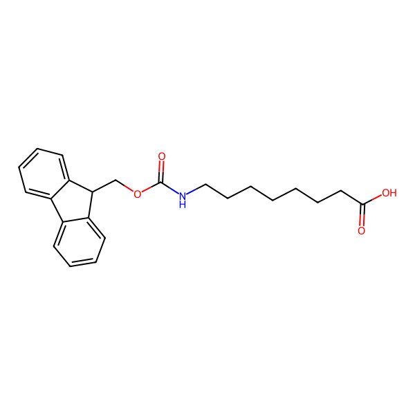2D Structure of 8-((((9H-fluoren-9-yl)methoxy)carbonyl)amino)octanoic acid