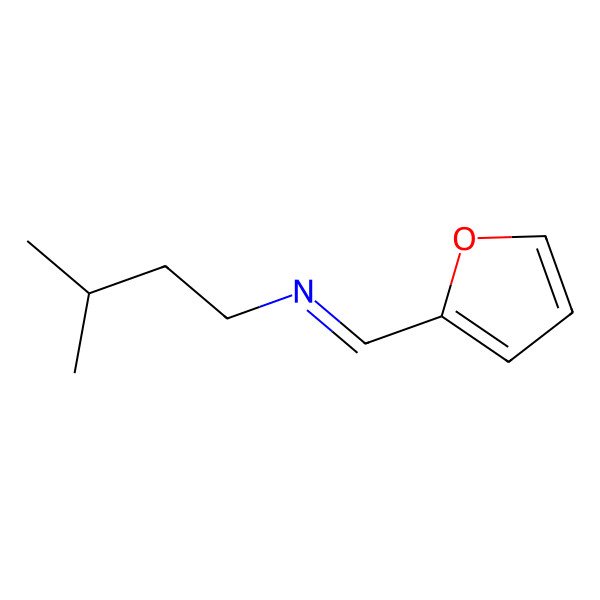 2D Structure of N-(Furan-2-ylmethylene)-3-methylbutylamine