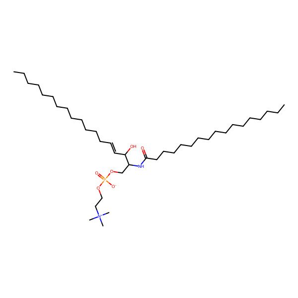 2D Structure of N-(heptadecanoyl)-sphing-4-enine-1-phosphocholine