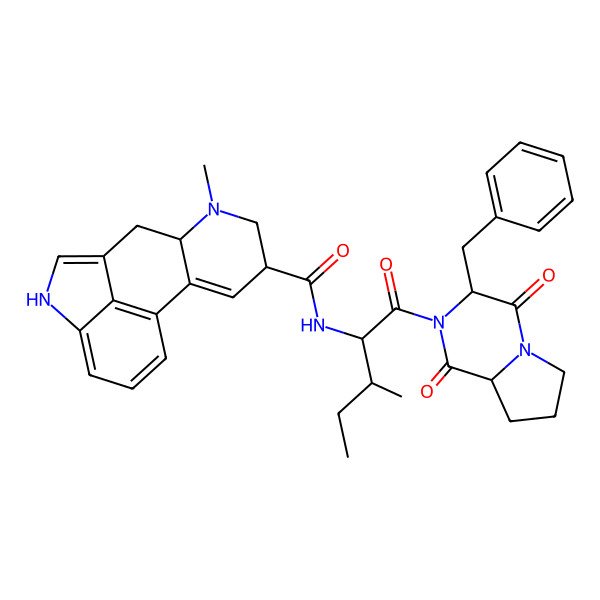 2D Structure of N-(lysergyl-isoleucyl)-cyclo(phenylalanyl-prolyl)