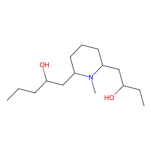 2D Structure of N-methyl-2-(2-hydroxybutyl)-6-(2-hydroxypentyl)-piperidine