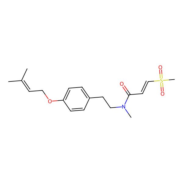2D Structure of N-methyl-N-[2-[4-(3-methylbut-2-enoxy)phenyl]ethyl]-3-methylsulfonylprop-2-enamide