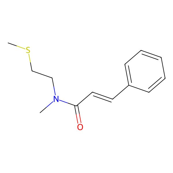 2D Structure of N-methyl-N-(2-methylsulfanylethyl)-3-phenylprop-2-enamide 2D Structure of N-methyl-N-(2-methylsulfanylethyl)-3-phenylprop-2-enamide