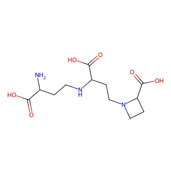2D Structure of N-(N-(3-Amino-3-carboxypropyl)-3-amino-3-carboxypropyl)azetidine-2-carboxylic acid