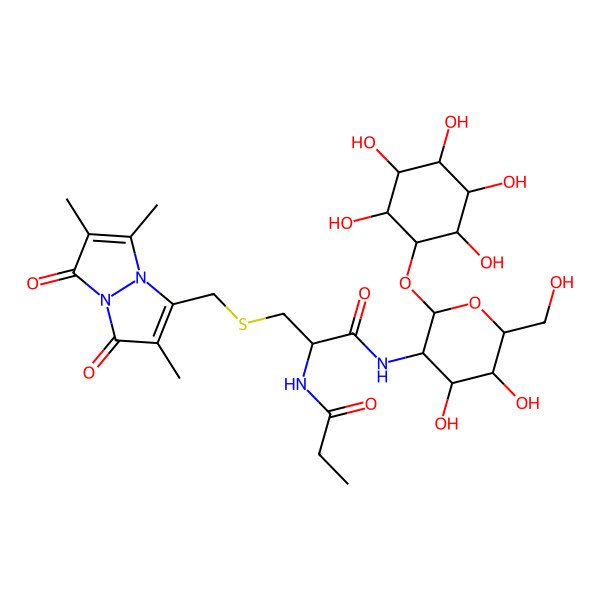 2D Structure of N-propionyl-desacetyl-mycothiol-bimane