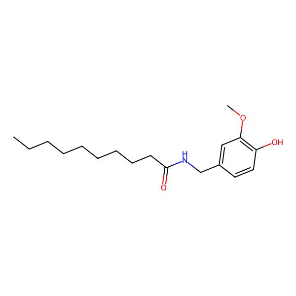 2D Structure of N-Vanillyldecanamide