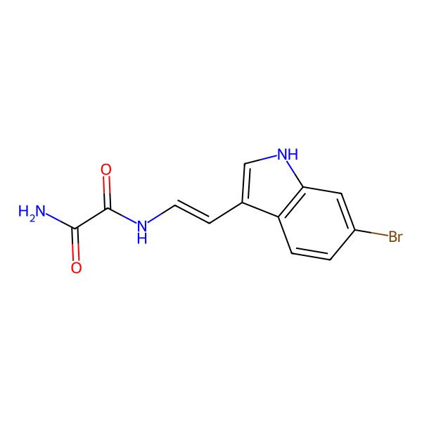 2D Structure of N'-[(Z)-2-(6-bromo-1H-indol-3-yl)ethenyl]oxamide