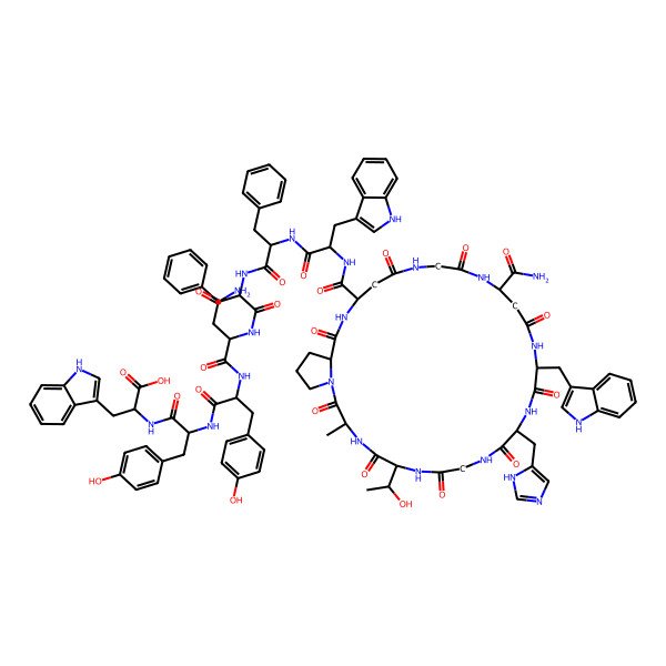2D Structure of N(1)Trp-His-Gly-Thr-Ala-Pro-Asp(2)-Trp-Phe-Phe-Asn-Tyr-Tyr-Trp-OH.N(2)Gly-DL-Asp(1)-NH2