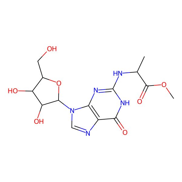 2D Structure of N2-(1-Methoxycarbonylethyl)guanosine