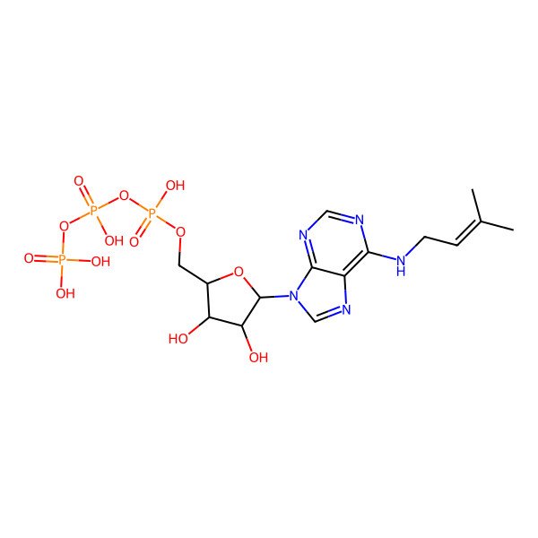 2D Structure of N(6)-(dimethylallyl)adenosine 5'-triphosphate
