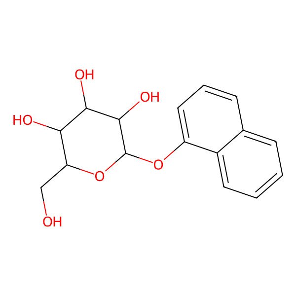 2D Structure of (2R,3S,4S,5R,6S)-2-(hydroxymethyl)-6-(naphthalen-1-yloxy)oxane-3,4,5-triol
