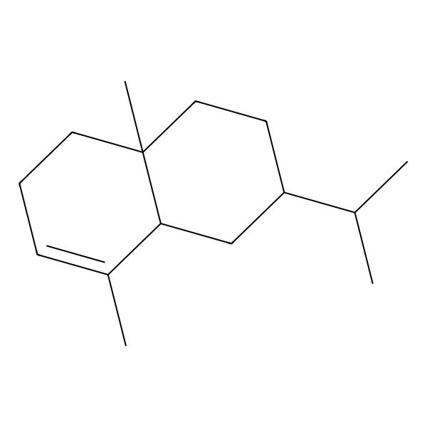 2D Structure of Naphthalene,1,2,3,4,4a,5,6,8a-octahydro-4a, 8-dimethyl-2-[1-methylethyl]-