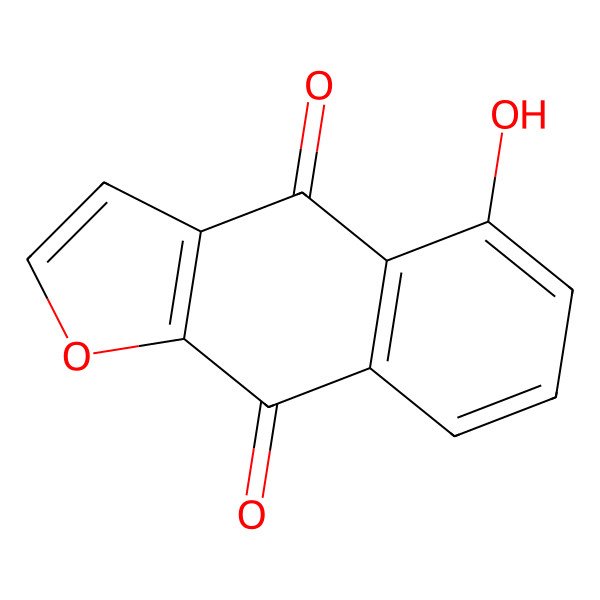 2D Structure of Naphtho(2,3-b)furan-4,9-dione, 5-hydroxy-