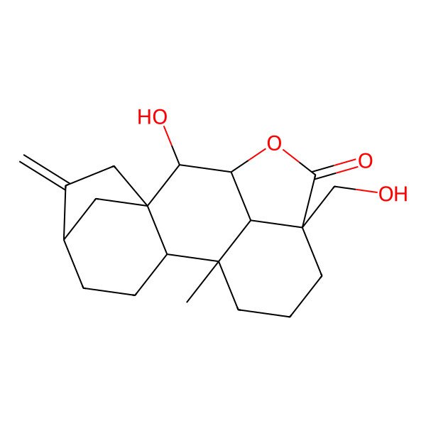 2D Structure of NCGC00380801-01_C20H28O4_7,19-Dihydroxy-6,18-epoxykaur-16-en-18-one