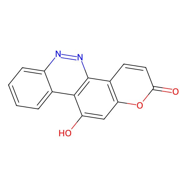 2D Structure of 11-Hydroxy-2H-benzo(c)pyrano(2,3-h)cinnolin-2-one