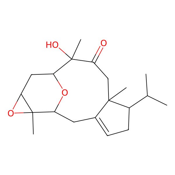 2D Structure of (1R,6S,7S,10S,11S,13R,15R)-10-hydroxy-7,10,15-trimethyl-6-propan-2-yl-14,16-dioxatetracyclo[9.4.1.03,7.013,15]hexadec-3-en-9-one