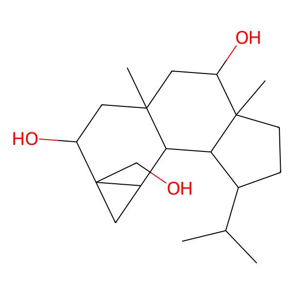 2D Structure of Neoverrucosan-5beta,9beta,18beta-triol