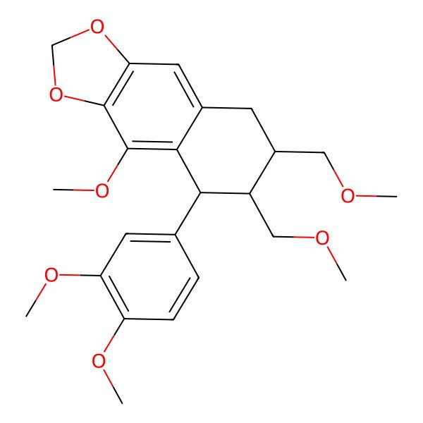 2D Structure of (5S,6R,7R)-5-(3,4-dimethoxyphenyl)-4-methoxy-6,7-bis(methoxymethyl)-5,6,7,8-tetrahydrobenzo[f][1,3]benzodioxole