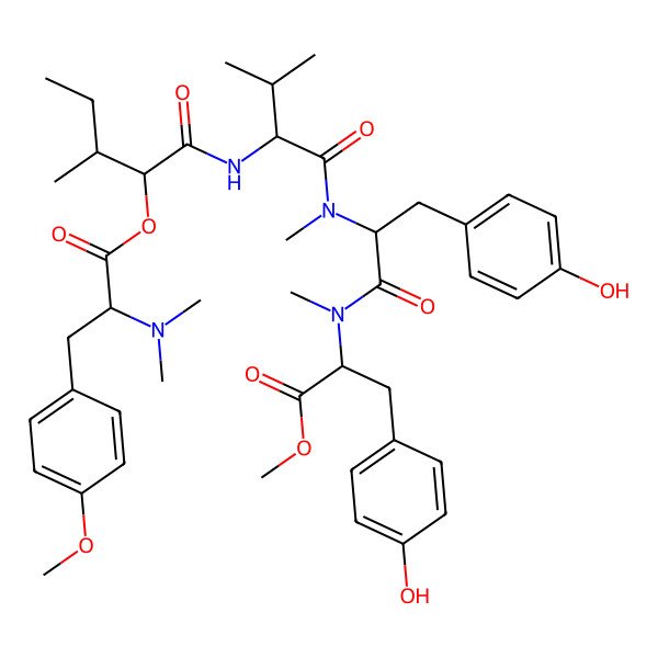 2D Structure of N(Me2)Tyr(Me)-D-OaIle-Val-N(Me)Tyr-N(Me)Tyr-OMe