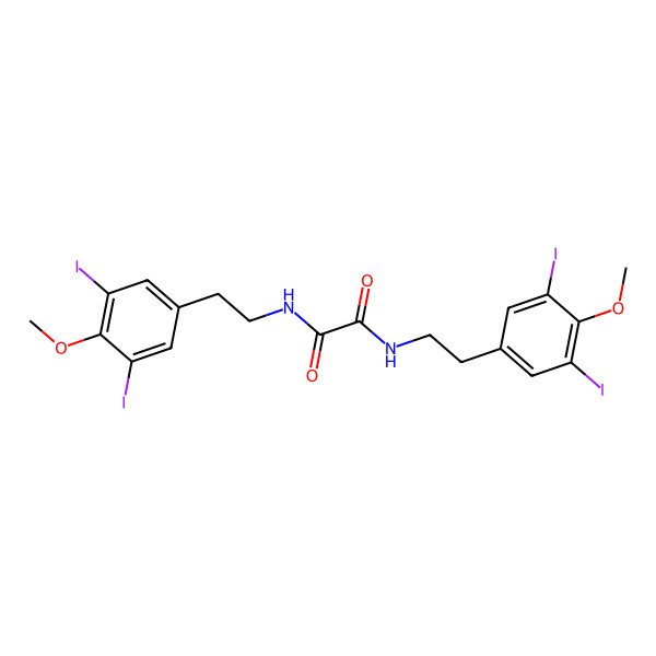 2D Structure of N,N'-bis[2-(3,5-diiodo-4-methoxyphenyl)ethyl]oxamide
